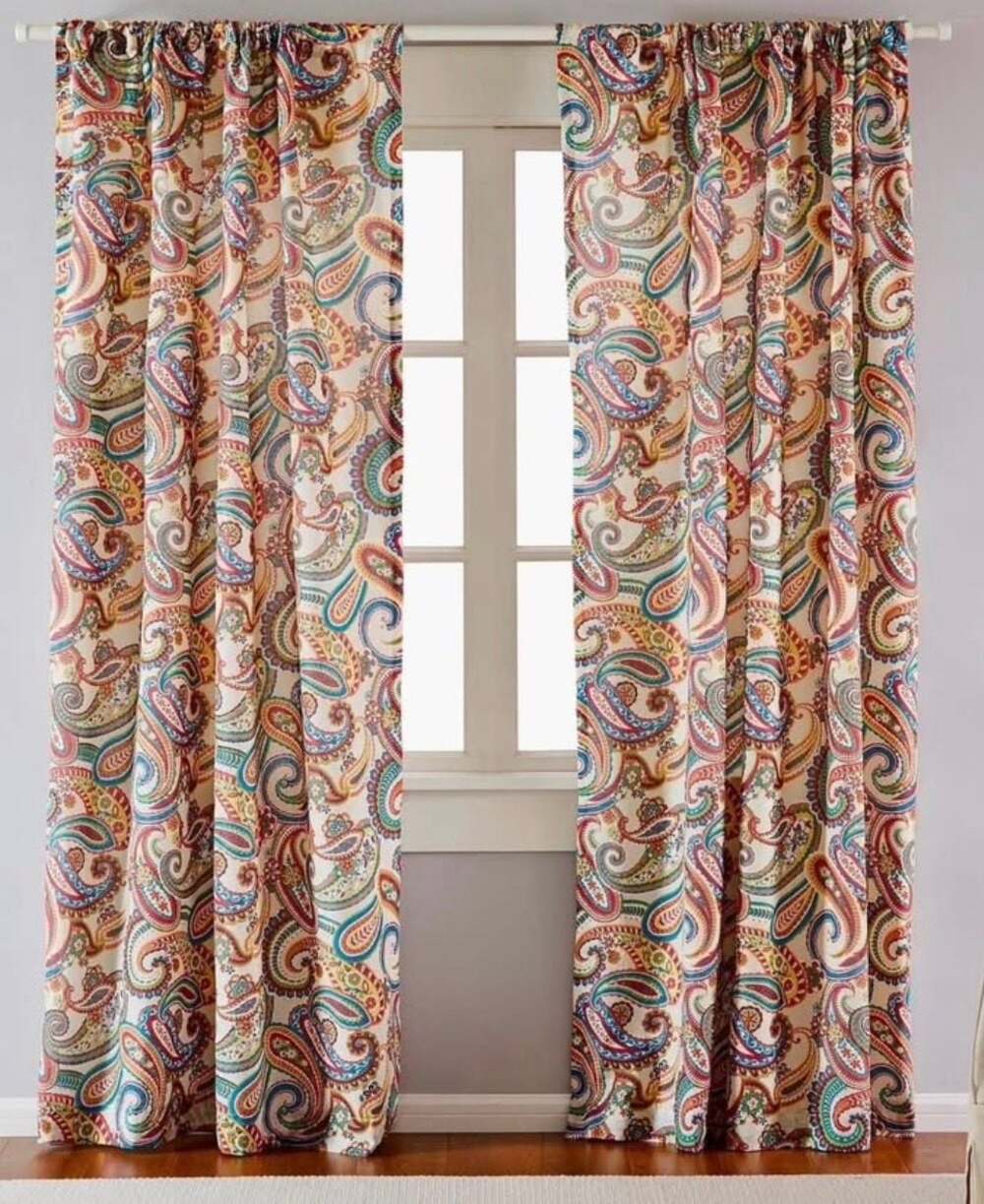 Levtex Home Alyssa Paisley Window Curtain Set of 2 Panels 55x84in